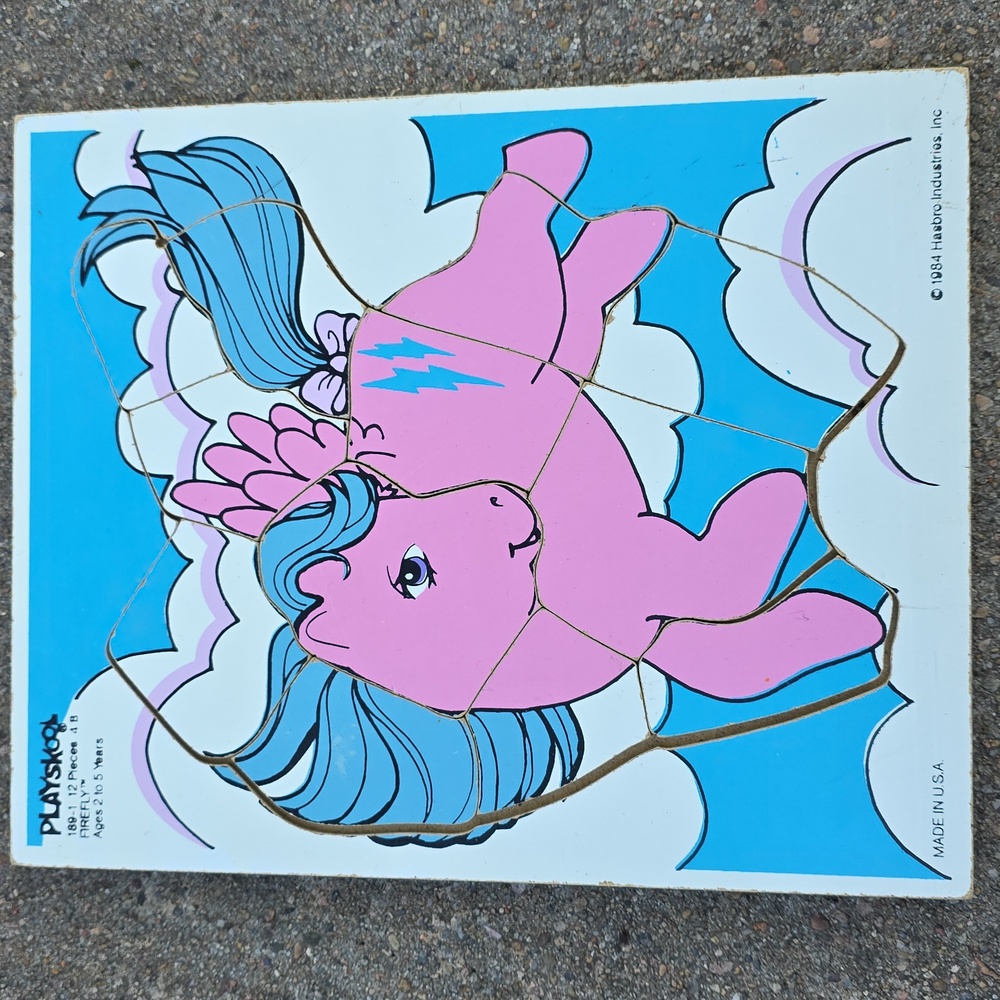 Vintage Playskool Hasbro My Little Pony Firefly 12 Piece Board Puzzle